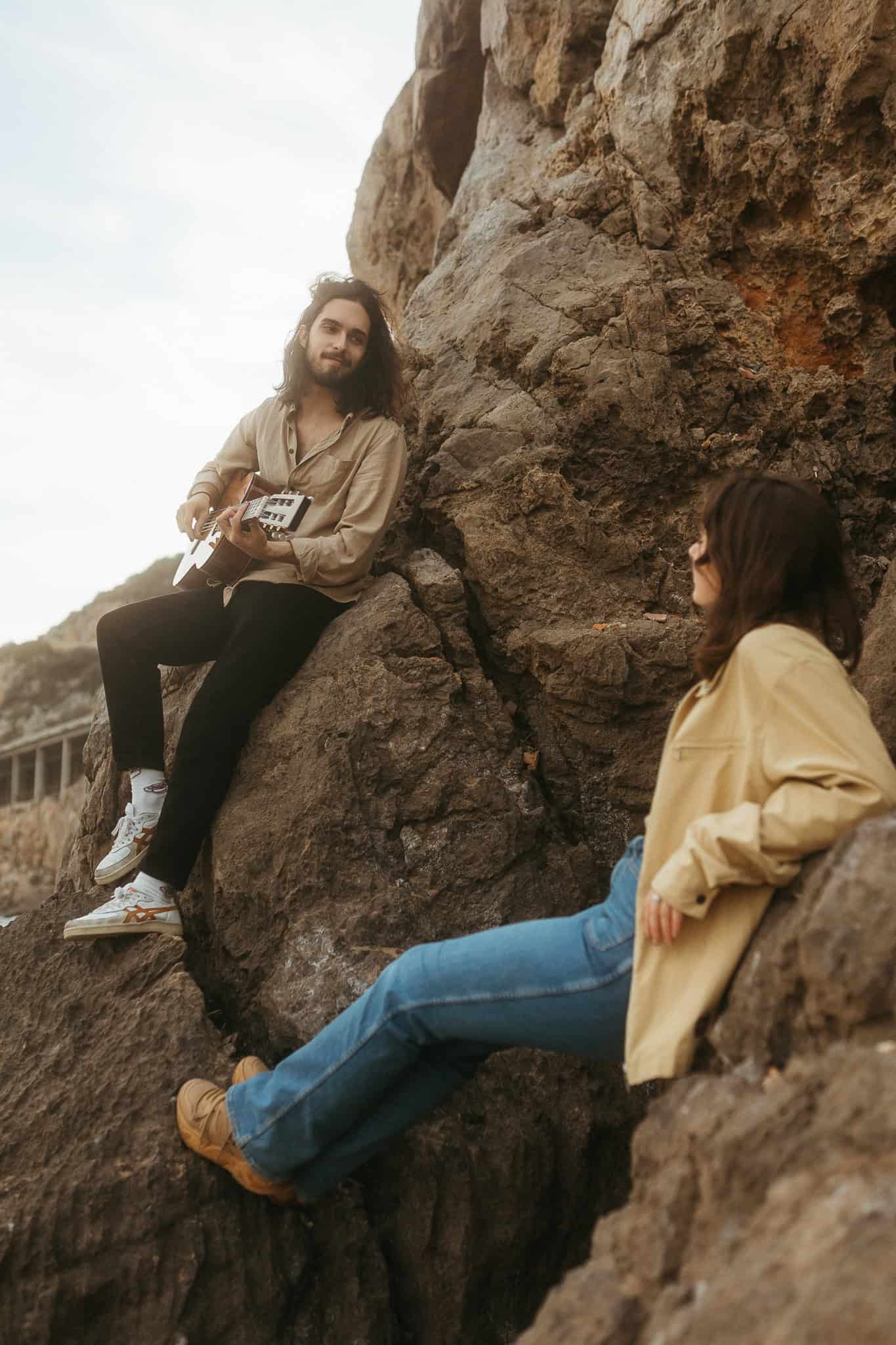 Couples photoshoot on a beach near Barcelona
