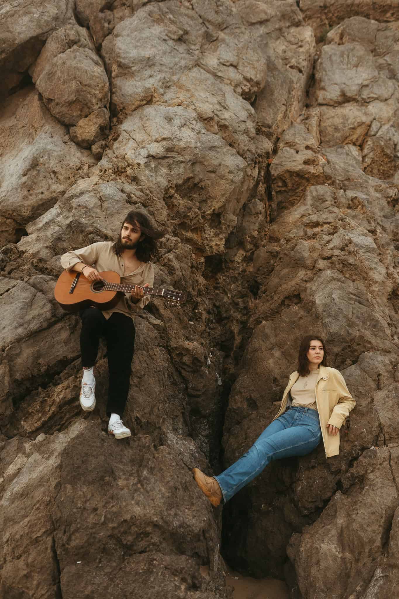 Couples photoshoot on a beach near Barcelona