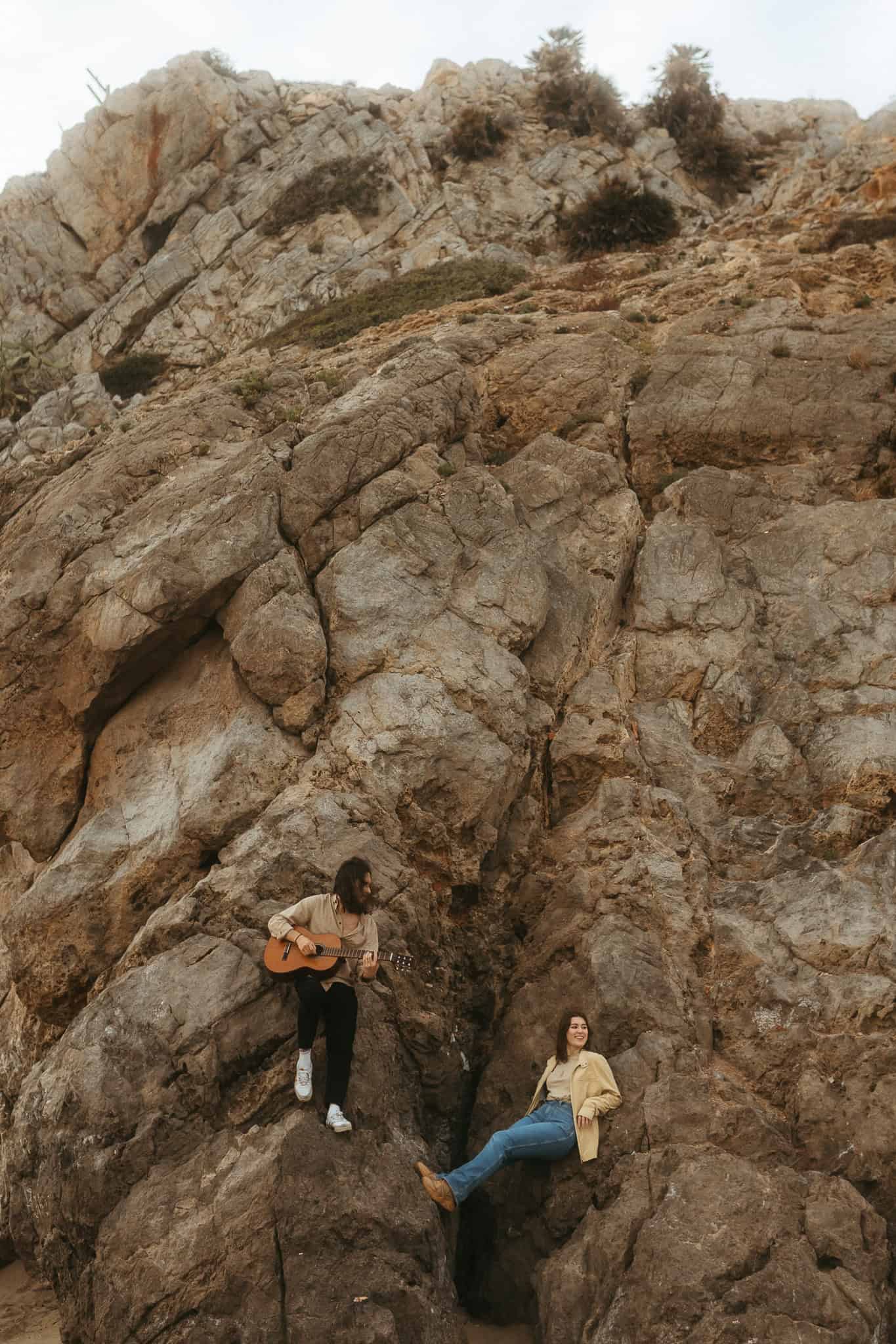 Couples photoshoot on a beach near Barcelona