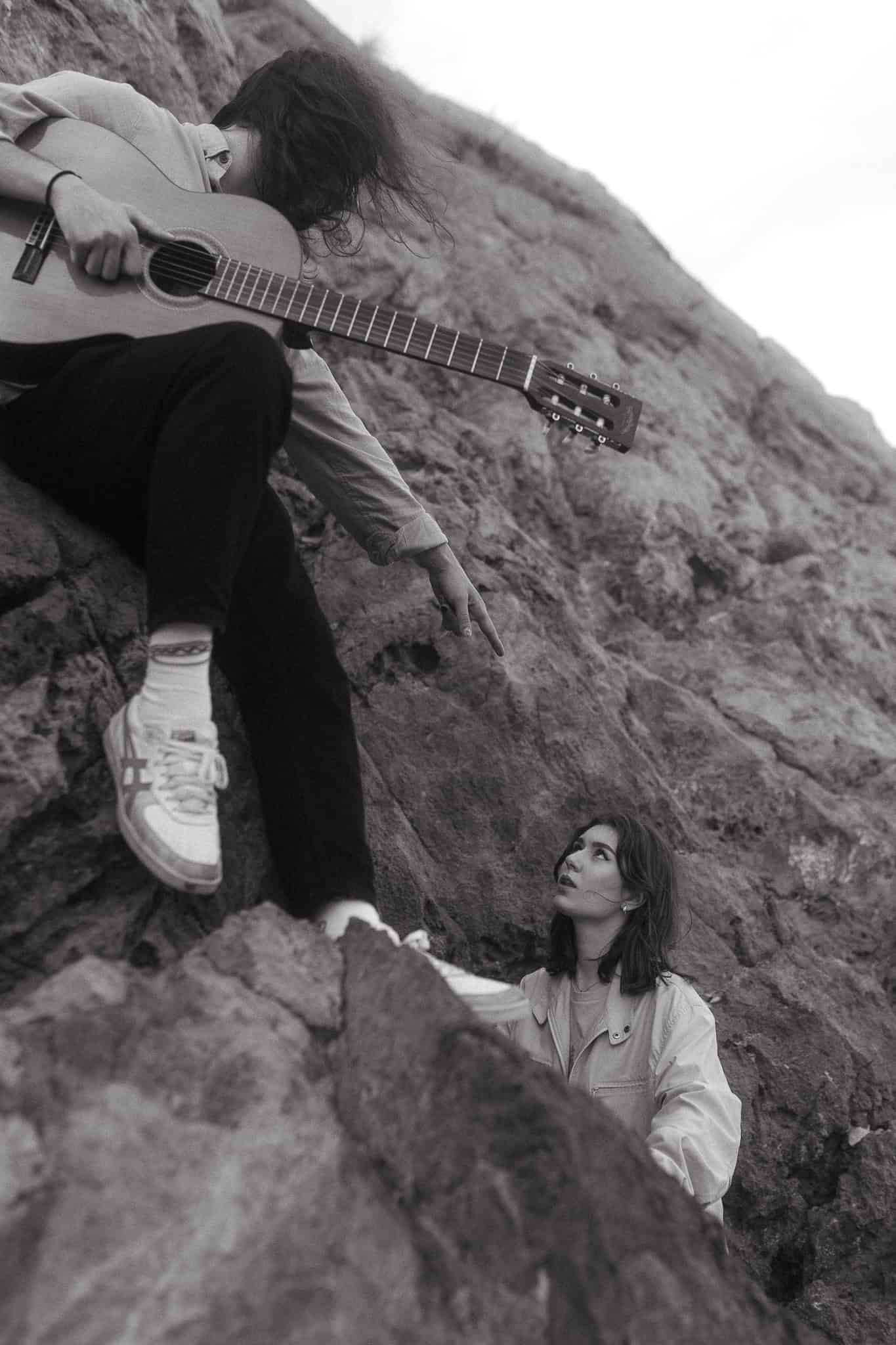 Couples photoshoot on a beach near Barcelona