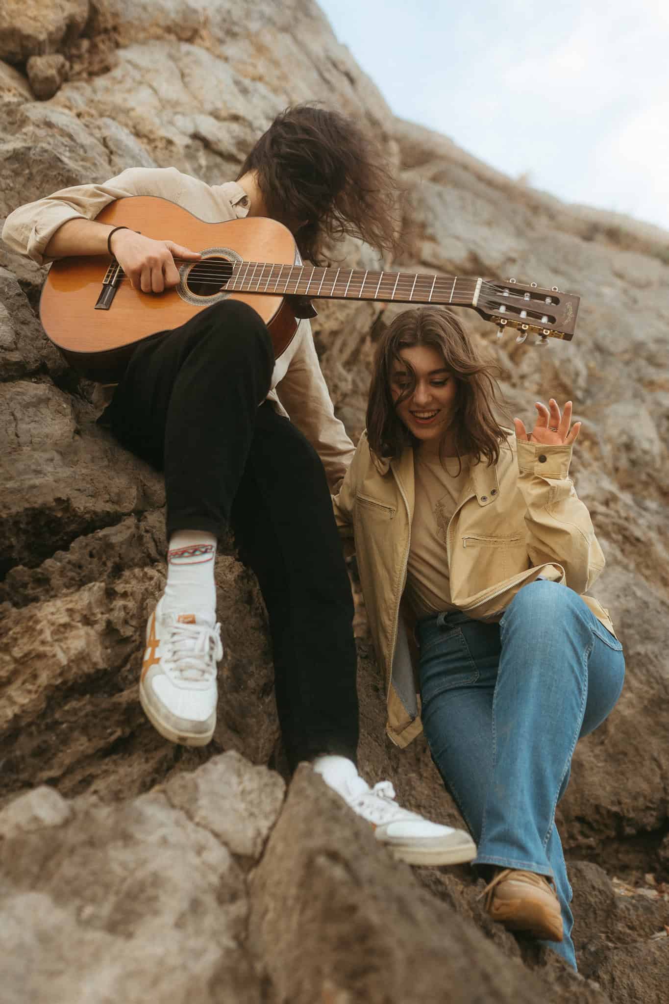 Couples photoshoot on a beach near Barcelona