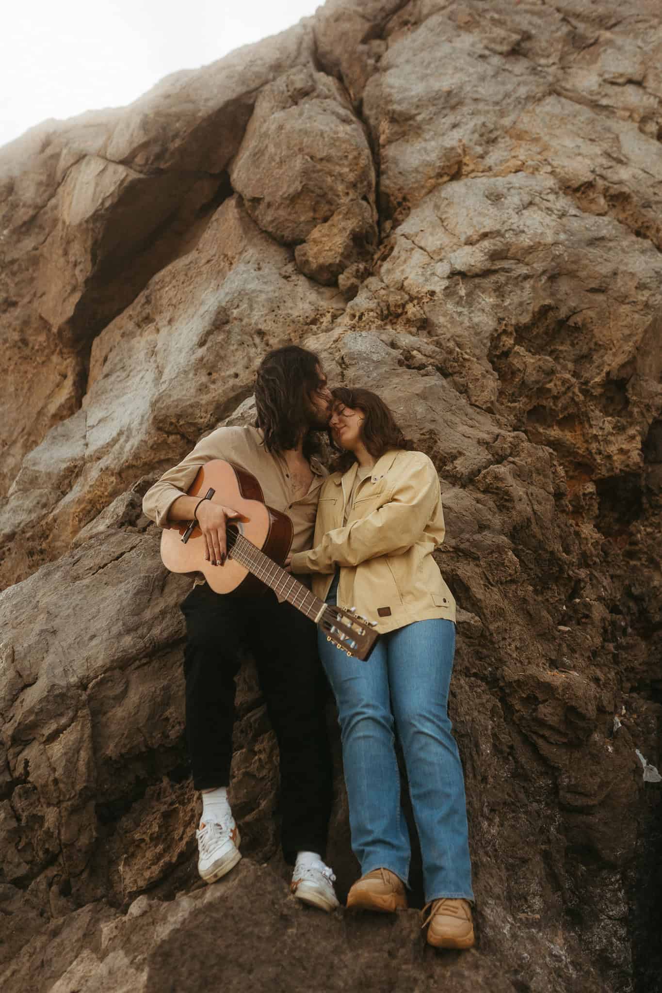 Couples photoshoot on a beach near Barcelona