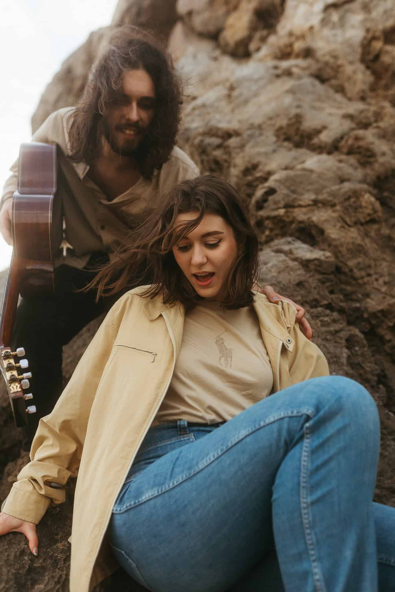 Couples photoshoot on a beach near Barcelona