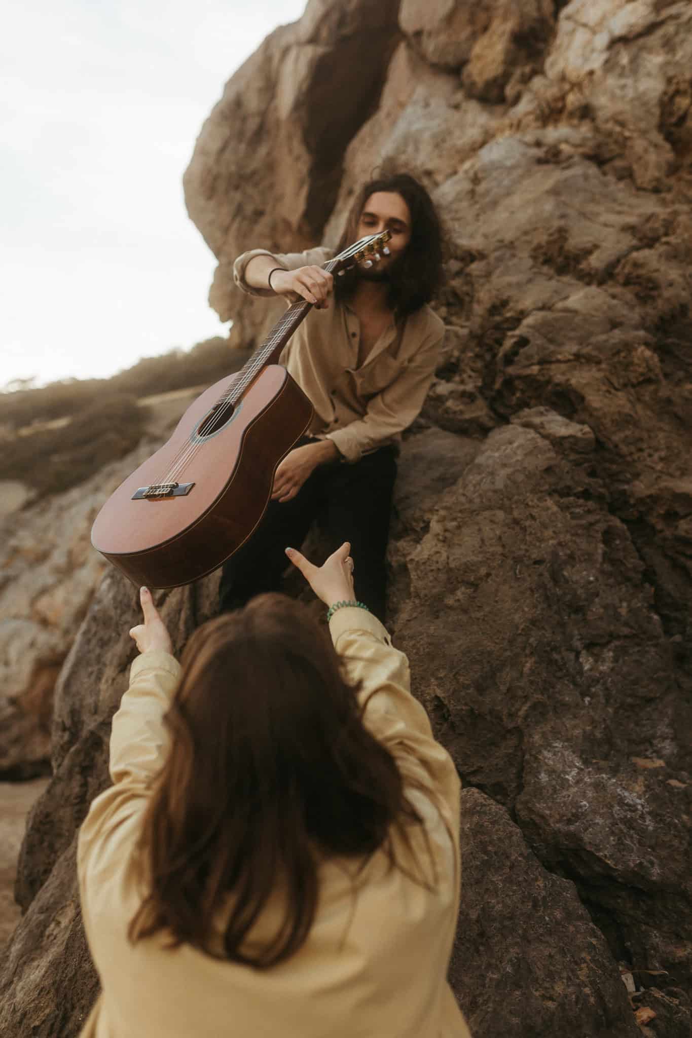 Couples photoshoot on a beach near Barcelona