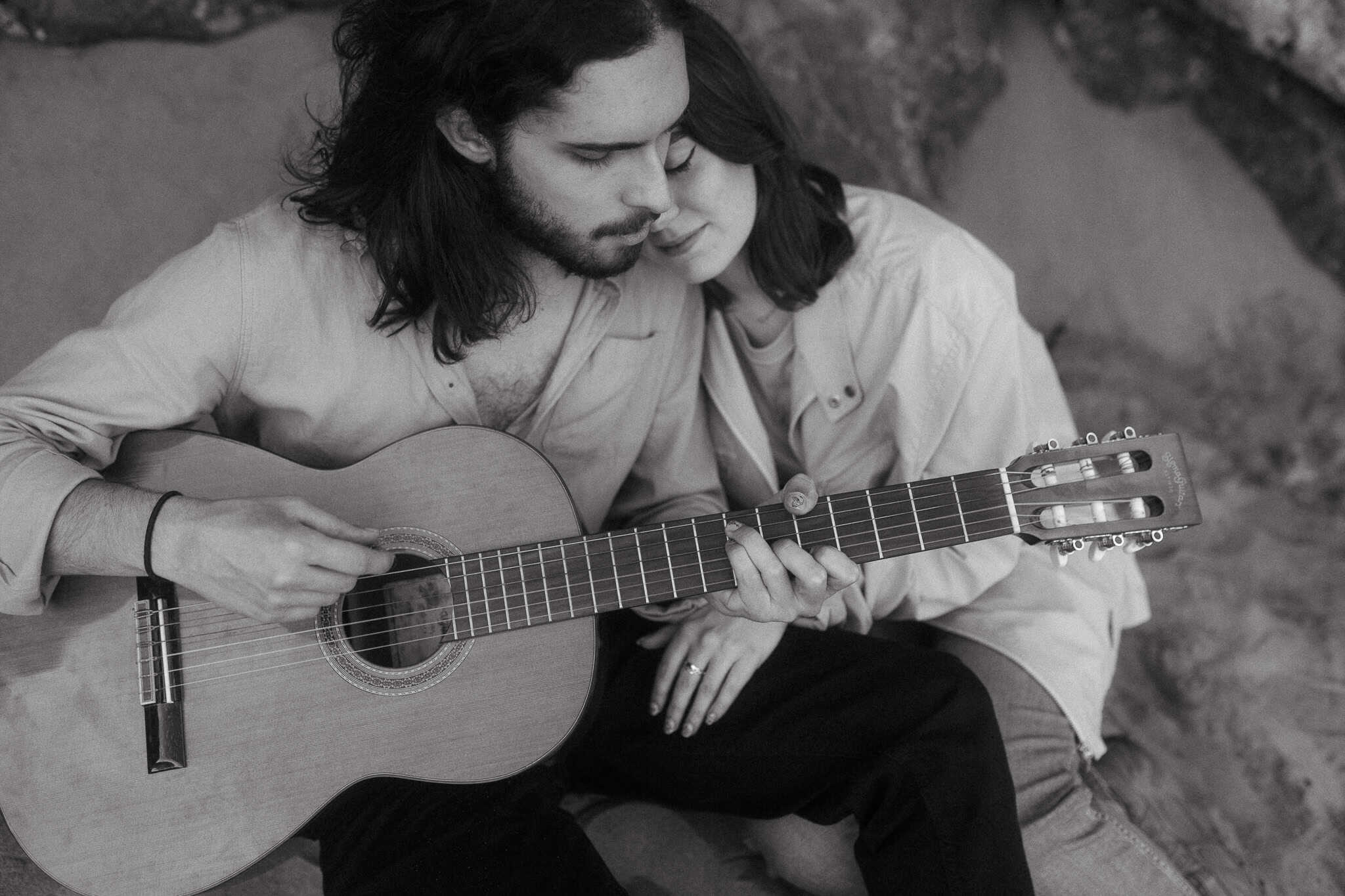 Couples photoshoot on a beach near Barcelona