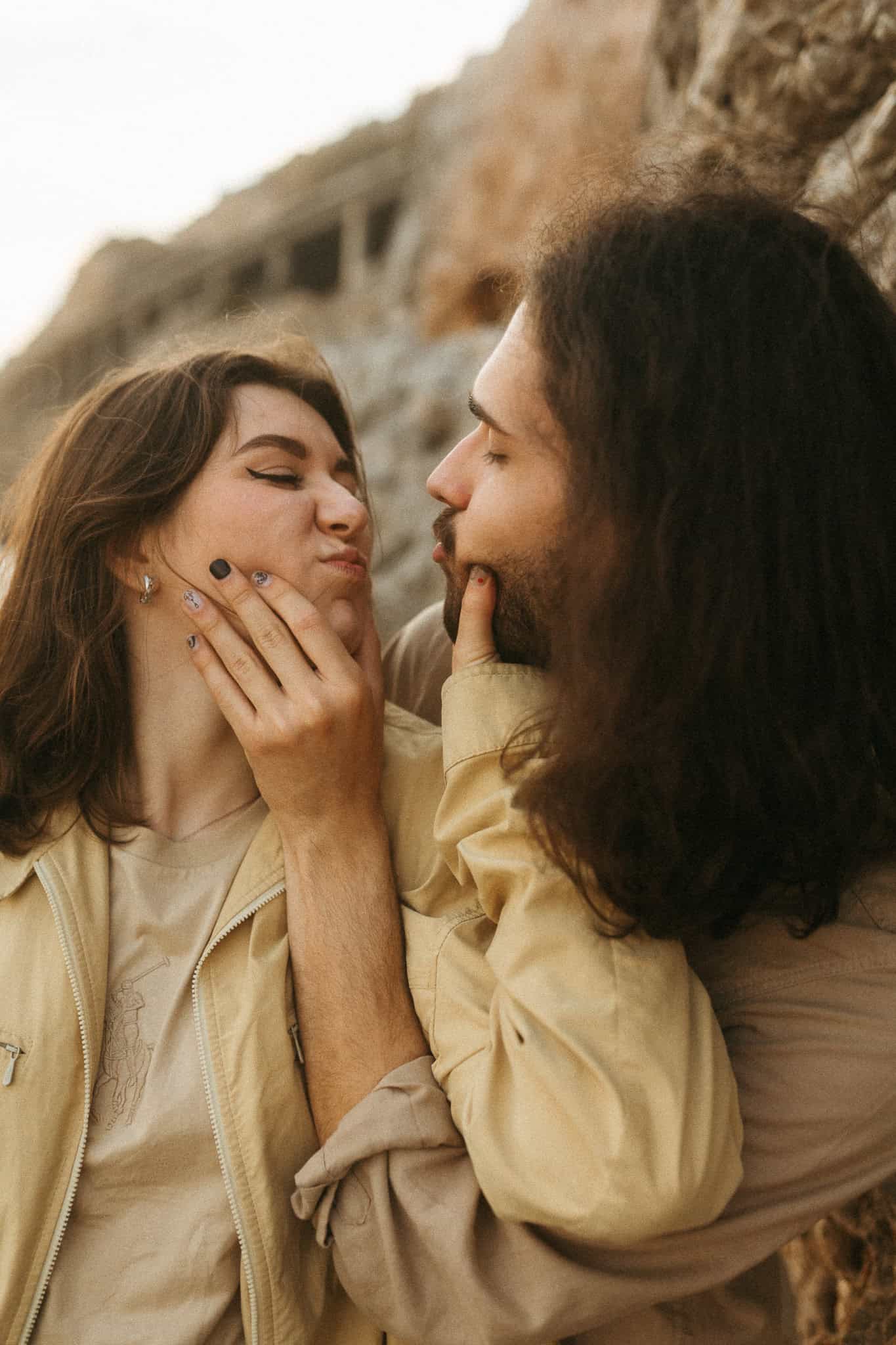 Couples photoshoot on a beach near Barcelona