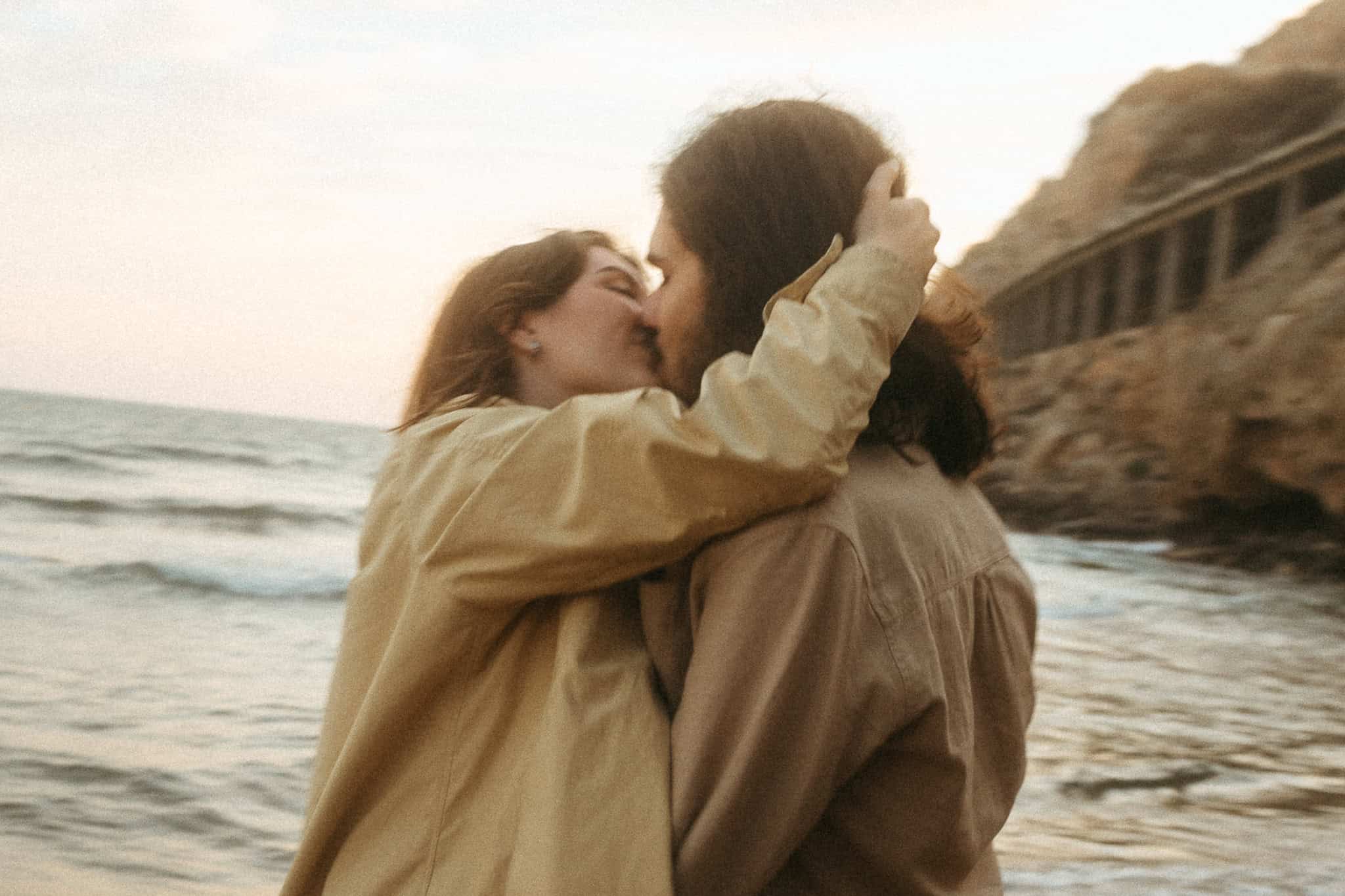 Couples photoshoot on a beach near Barcelona