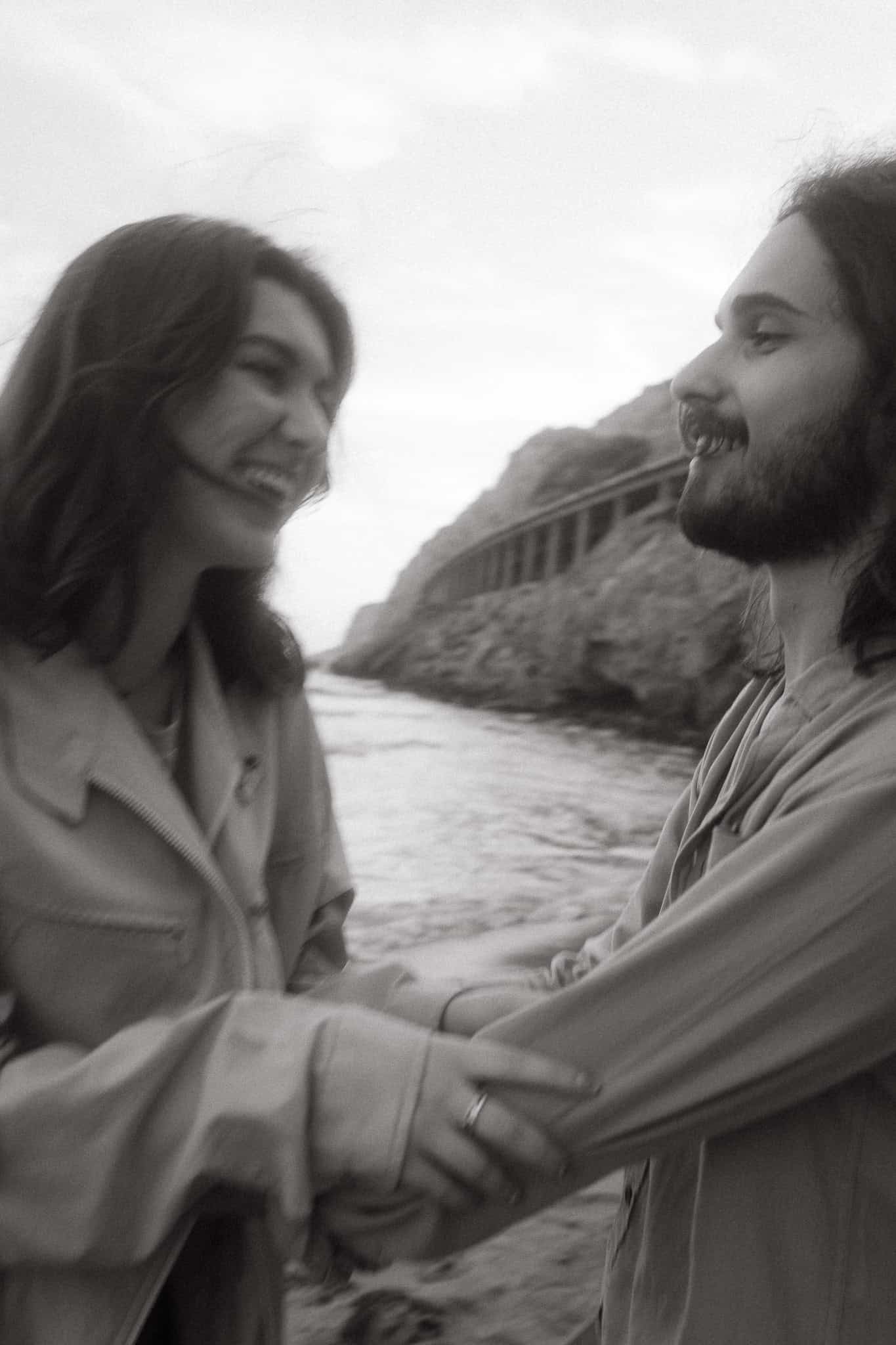 Couples photoshoot on a beach near Barcelona