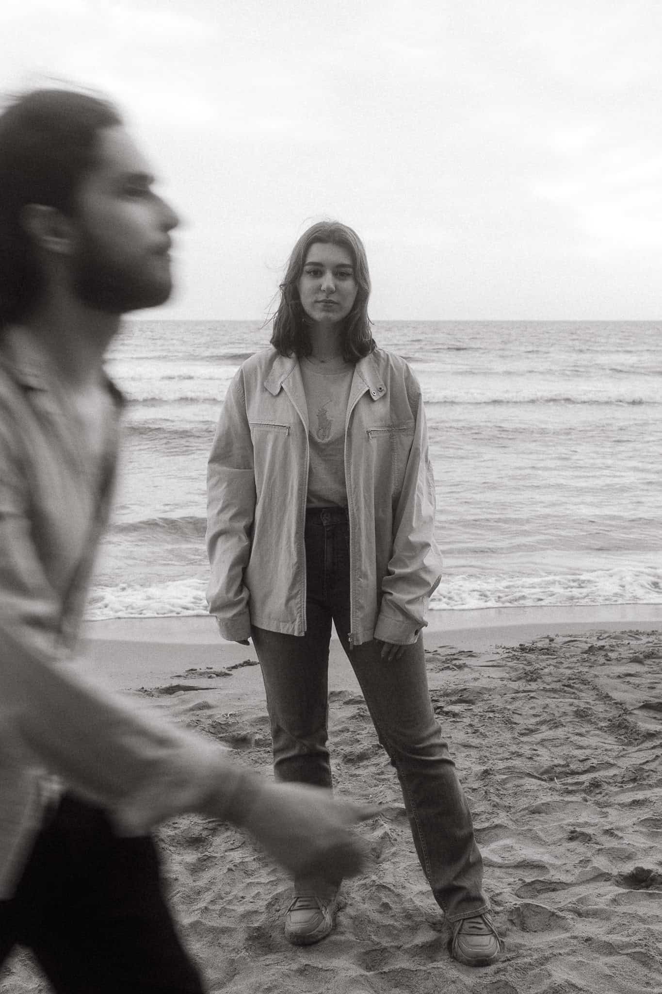 Couples photoshoot on a beach near Barcelona