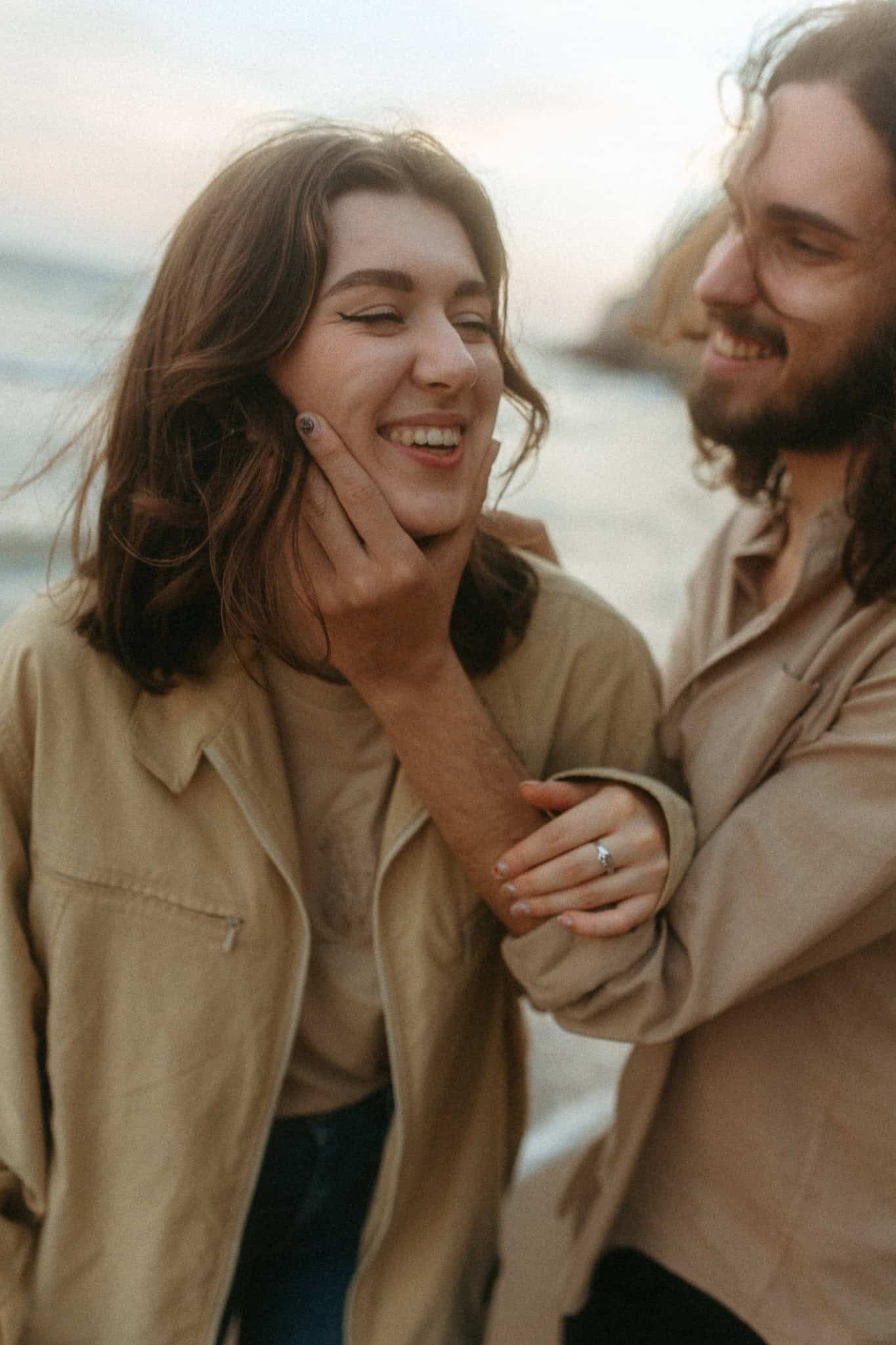 Couples photoshoot on a beach near Barcelona