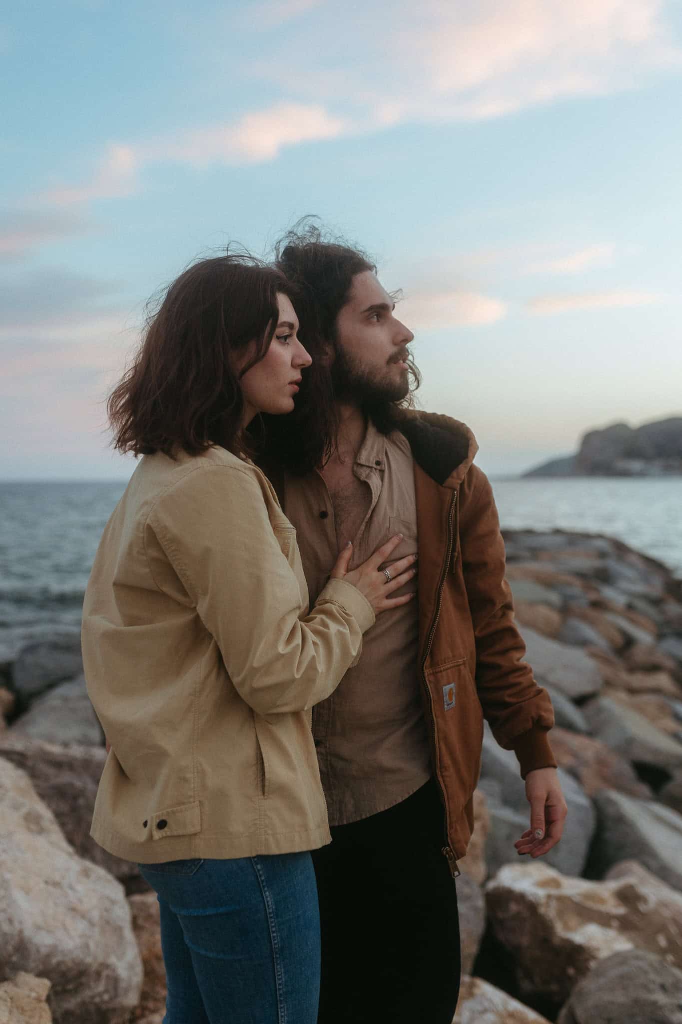 Couples photoshoot on a beach near Barcelona