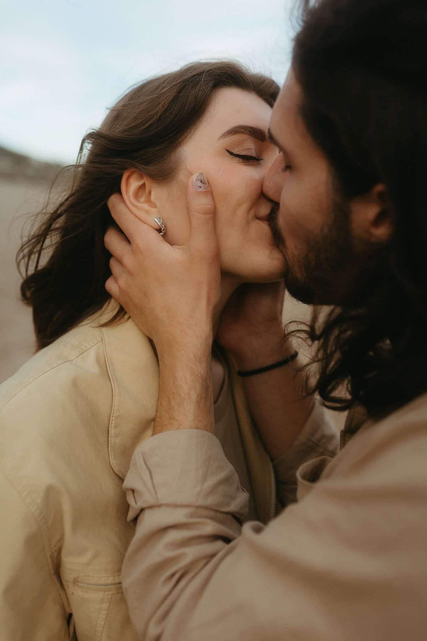 Couples photoshoot on a beach near Barcelona