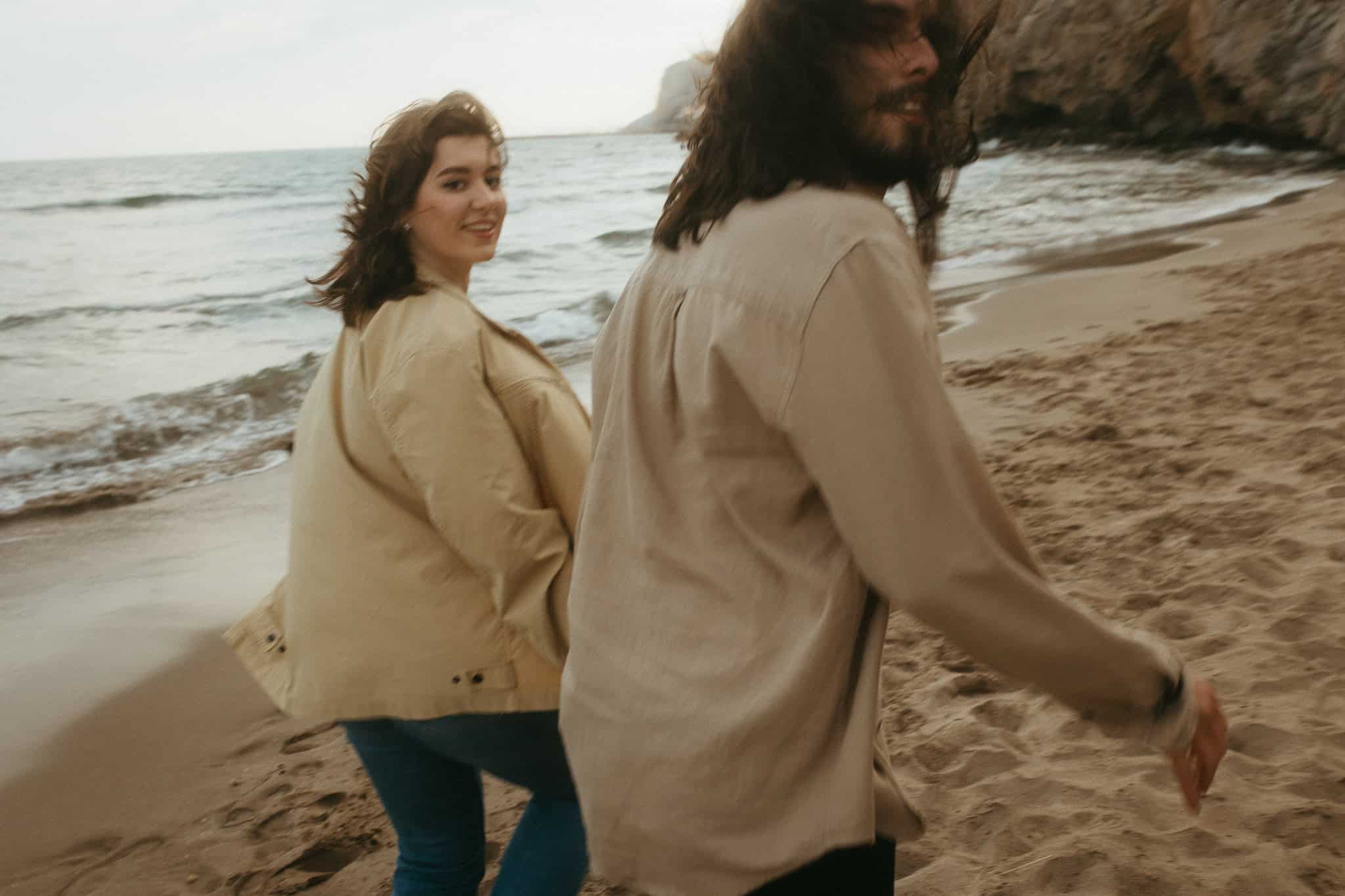 Couples photoshoot on a beach near Barcelona