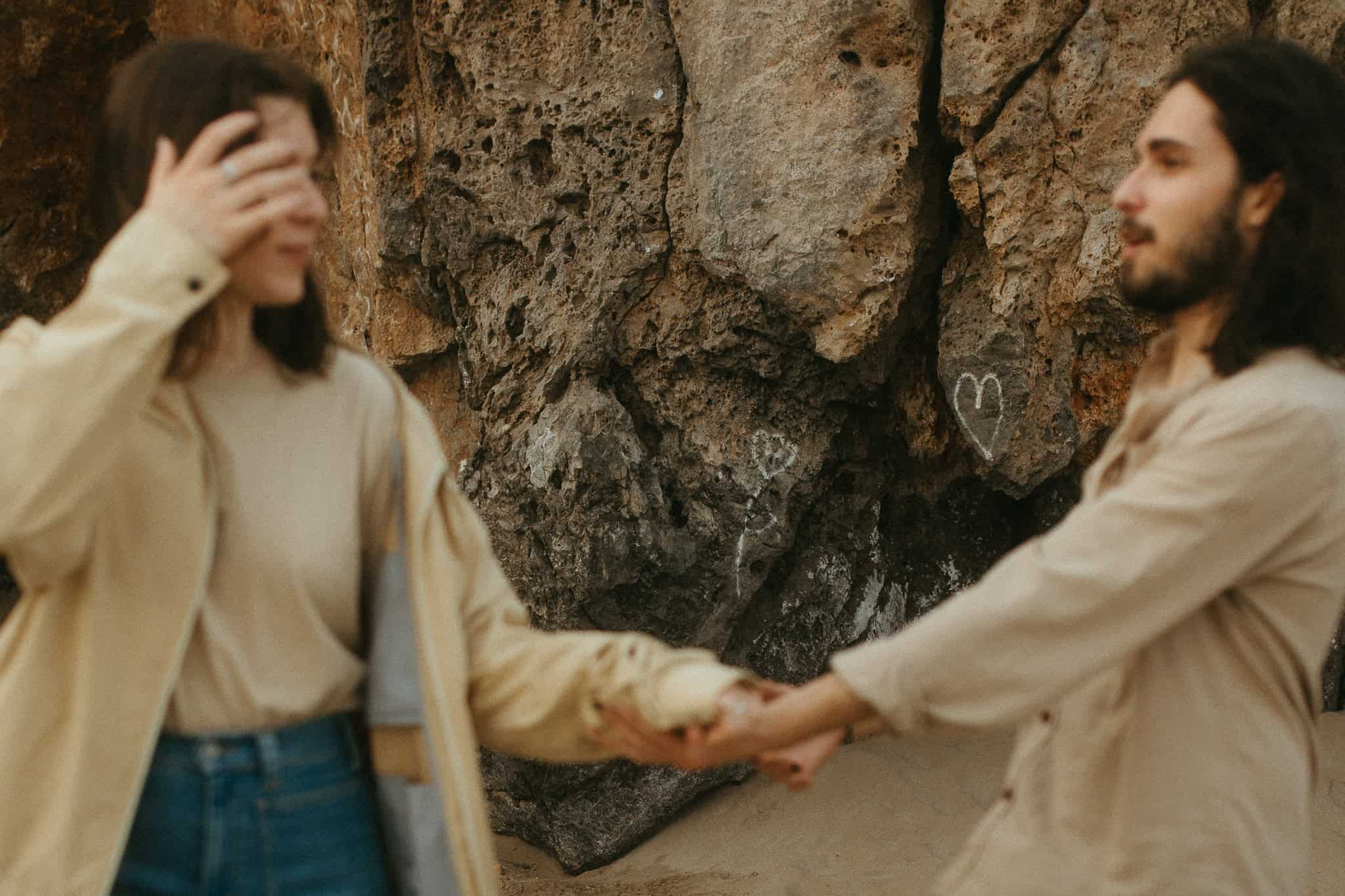 Couples photoshoot on a beach near Barcelona