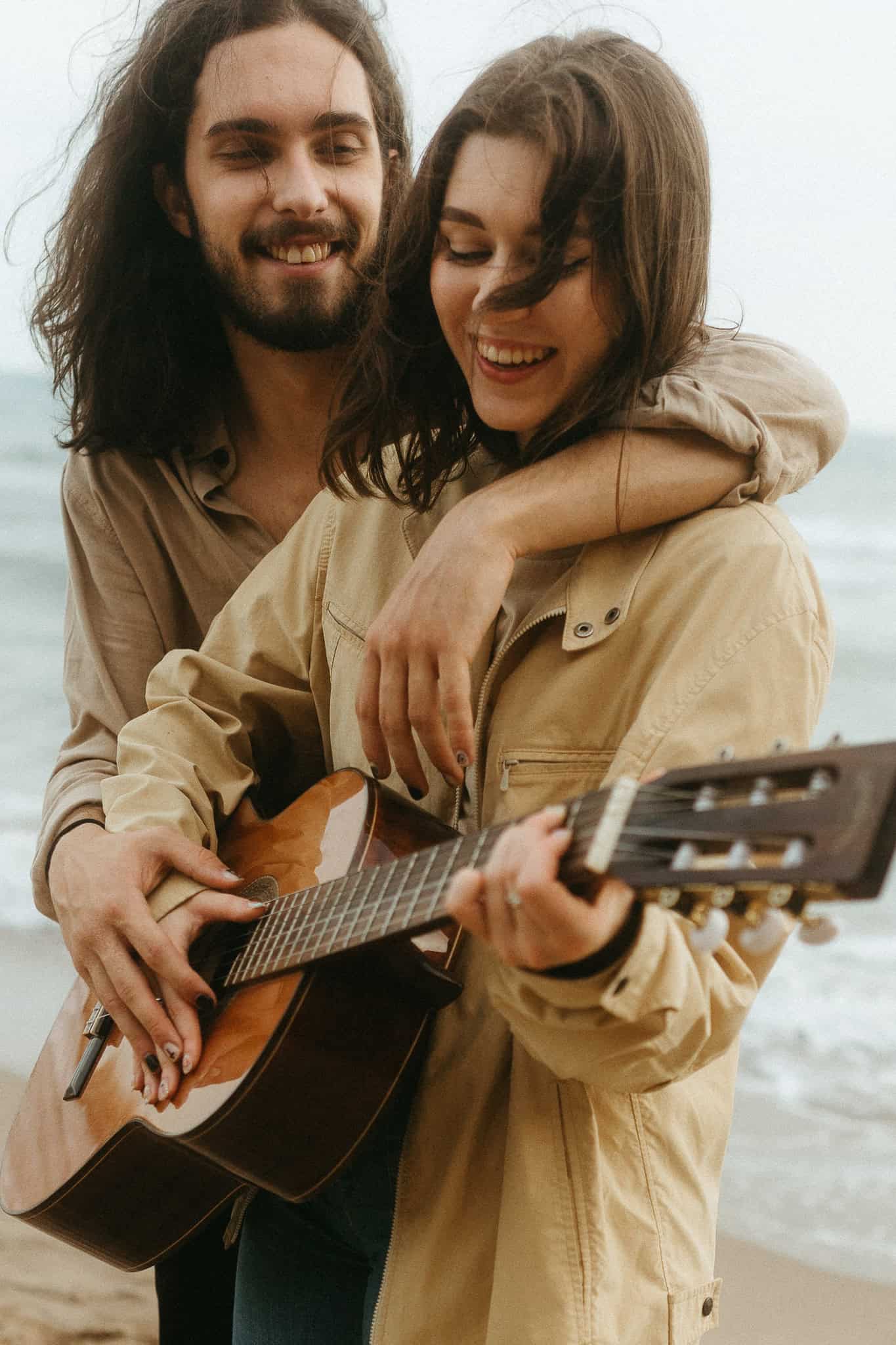 Couples photoshoot on a beach near Barcelona