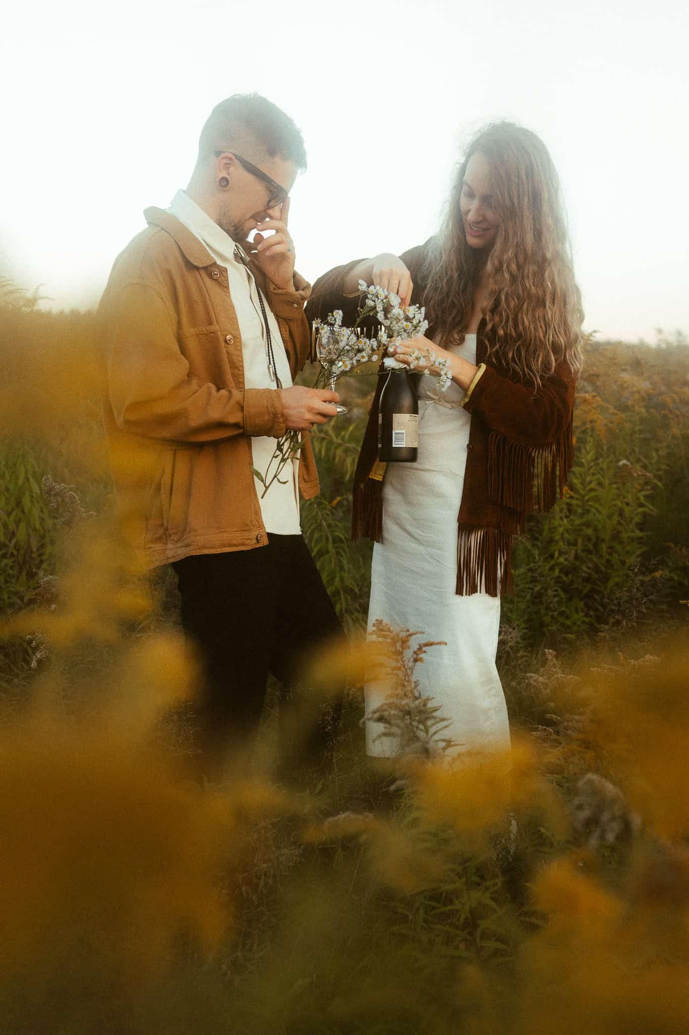 Creative couples photoshoot in nature