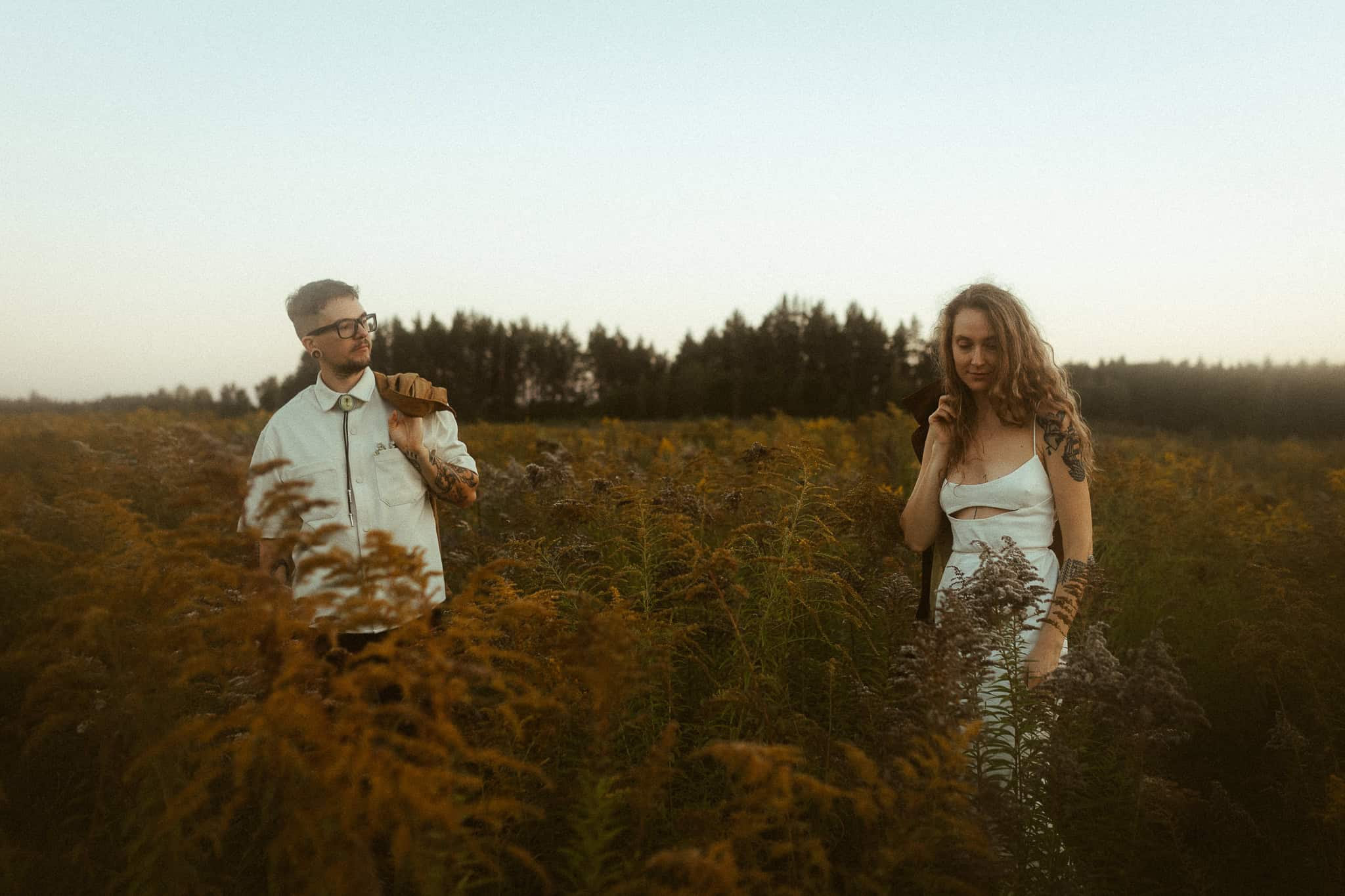 Creative couples photoshoot in nature
