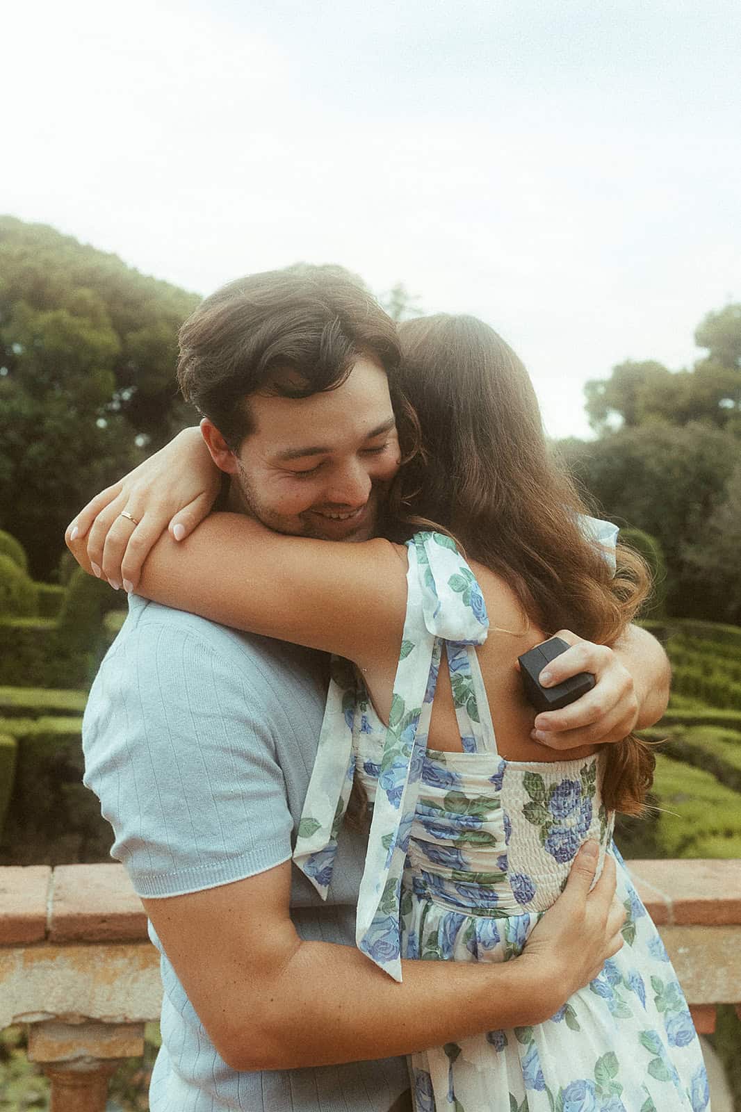 Surprise proposal in Parc del Laberint d’Horta, Barcelona