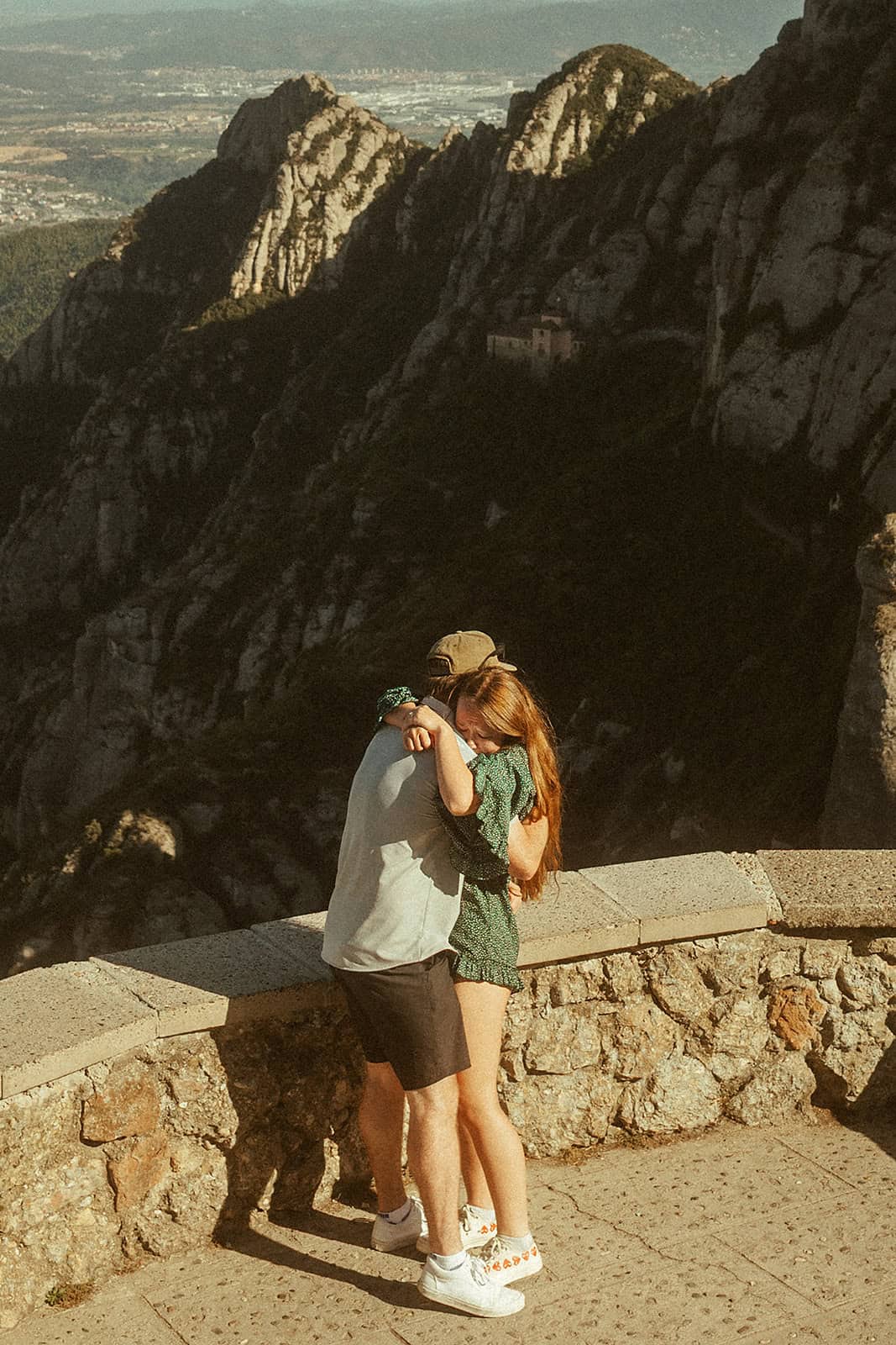 emotional reaction during surprise proposal at Montserrat