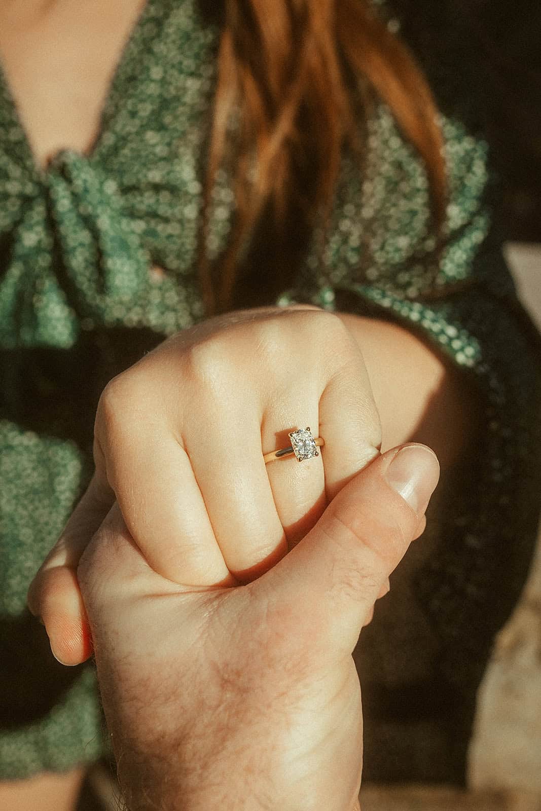 Engagement ring during surprise proposal in Montserrat
