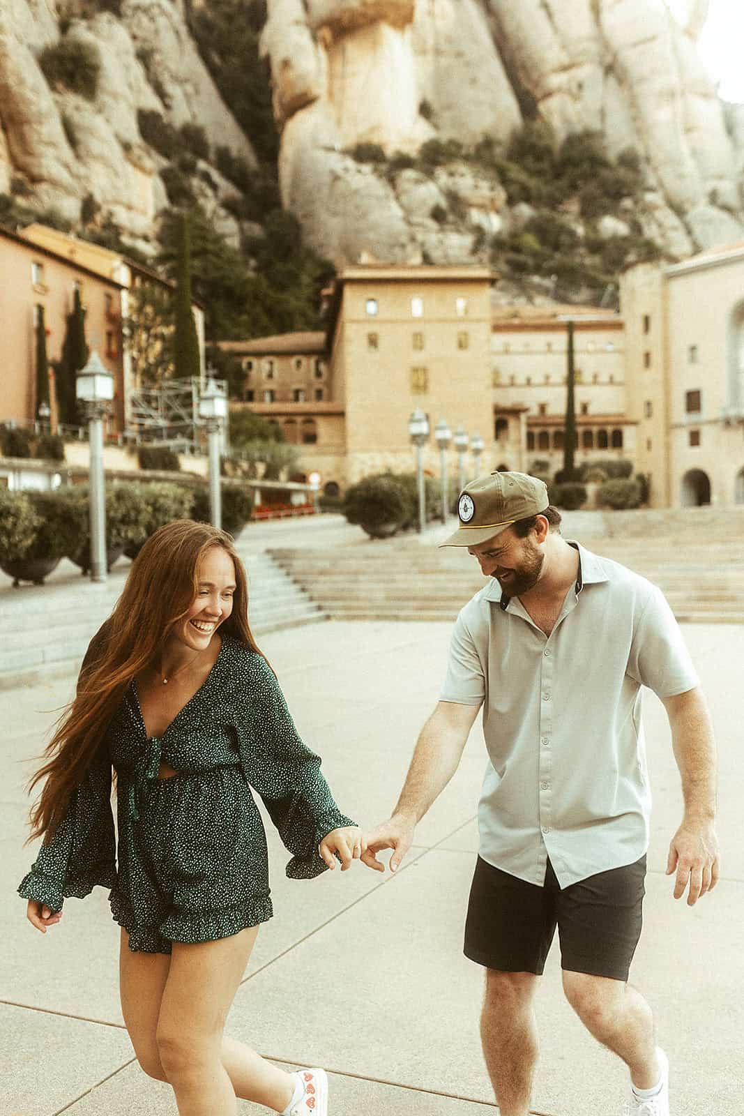 Barcelona Proposal Photographer | Surprise proposal photoshoot near Montserrat monastery